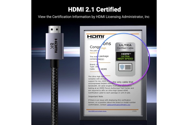 UGREEN Cable HDMI 8K 25908 Black, 1m