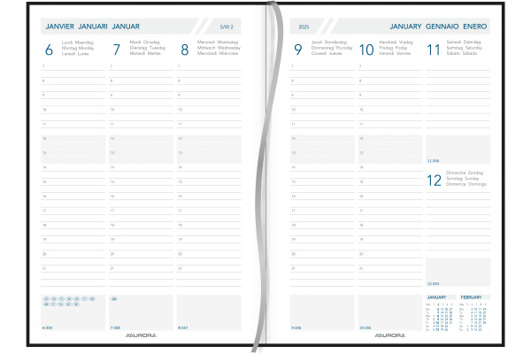 AURORA Agenda Florence Universe 2027 3415Z 1W/2S schwarz ML 14.5x21cm