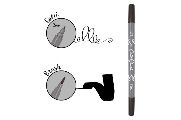 ONLINE Callibrush Pen Double Tip 2mm 19052/6 Schwarz