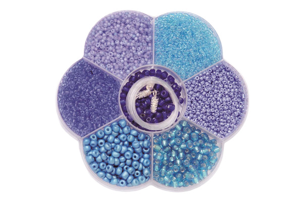 GLOREX Perlen Mix 61631012 blau assortiert
