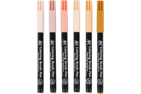SAKURA Brush Pen Koi Colouring POXBRMAN6 Manga-Set 6 Stück