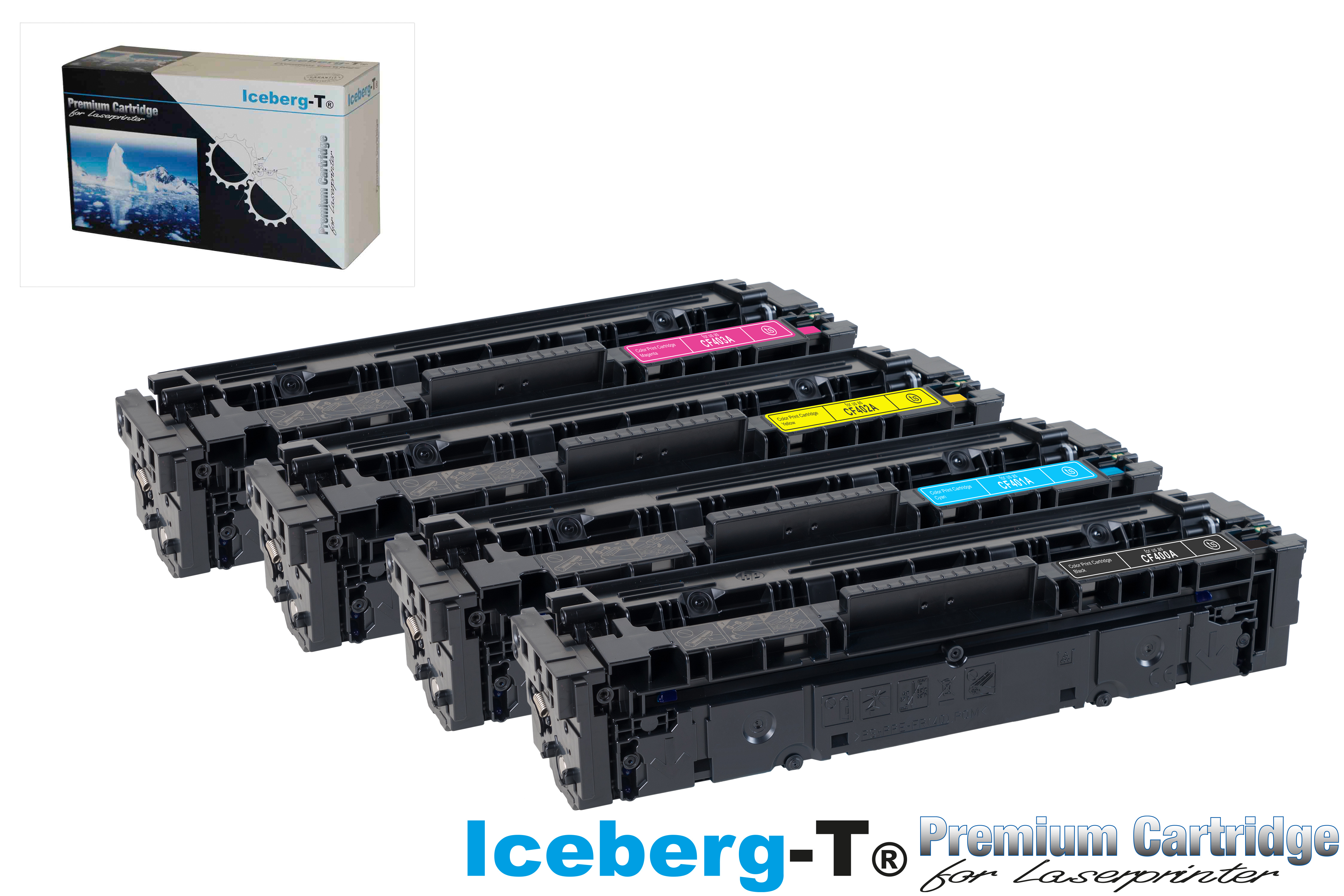 Iceberg-T Toner SET CF400A / 201A Set mit allen vier Farben