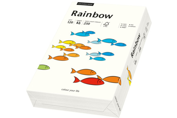 RAINBOW Papier naturweiss/01 A3 88042232 FSC, 120g 250 Blatt