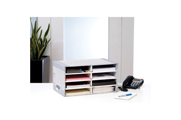 FELLOWES BankersBox Ablegesystem 08750EU grau/weiss 8 Fächer