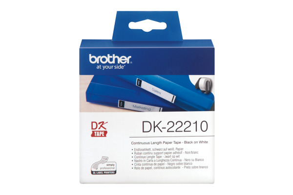 PTOUCH Endlos-Etiketten 29mmx30.48m DK-22210 QL-500/550 Papier Rolle