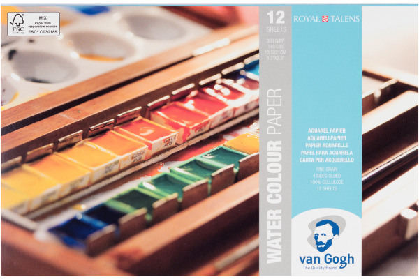 VAN GOGH Aquarell Papier 13 13,5x21cm 94171321 FSC-MIX 12 Blatt