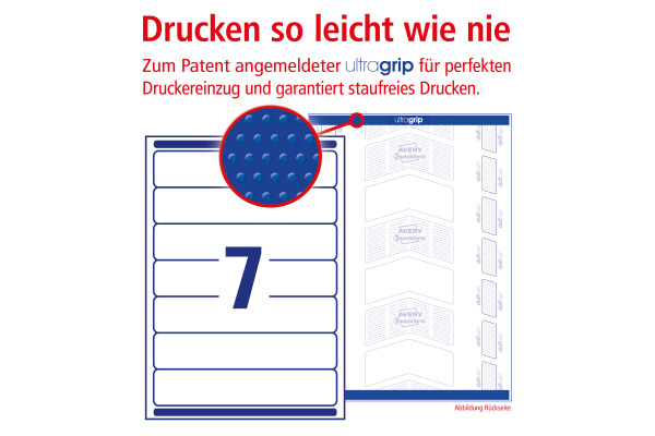 AVERY ZW. Ordner-Etiketten 38x192mm L4760-25 weiss selbstklebend 210 Stück