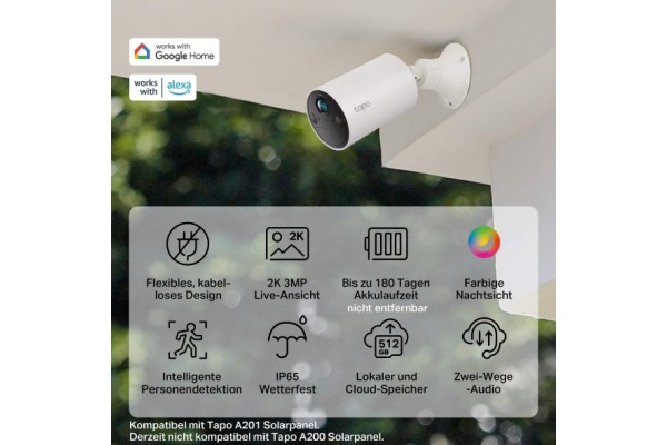TP-LINK Smart Wless Security Camera TAPOC410K incl. Solar Panel