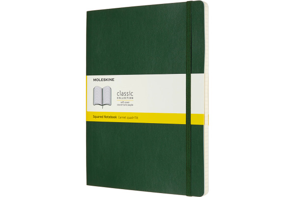MOLESKINE Notizbuch Classic SC XL 853600073 grün, kariert 5mm 192 Blatt
