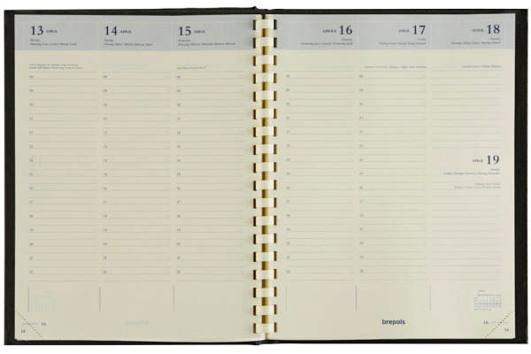 BREPOLS Agenda Timing Genova 2027 26.3.0059 1W/2S schwarz 16.8x22cm