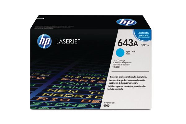 HP Toner-Modul 643A cyan Q5951A Color LaserJet 4700 10'000 S.