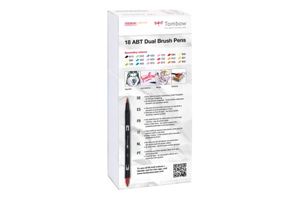 TOMBOW ABT Dual Brush Pen ABT-18P-2 18er Set Grundtöne I I