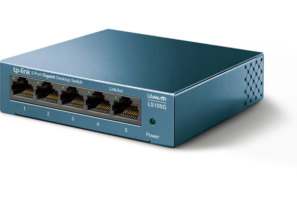 TP-LINK LiteWave 5-Port Switch LS105G 8GB RJ45 Ports, Steel Case
