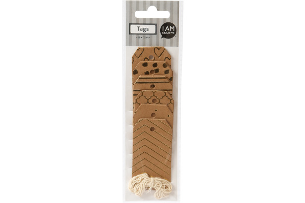 I AM CREA Geschenkanhänger 4088.89 Tags, natur/gold, 18 Stück