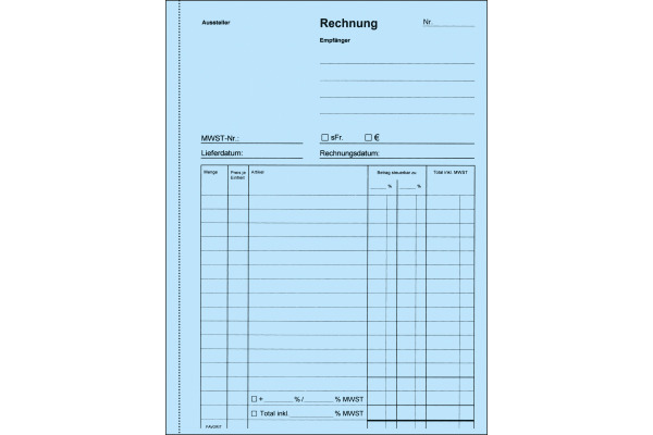 FAVORIT Formularbuch Rechnungen A5 9211 OK Durchschreibepapier 50x2 Blatt