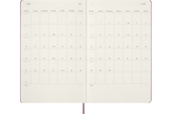 MOLESKINE Agenda Classic Large 2027 999279158 1T/1S pink HC 13x21cm