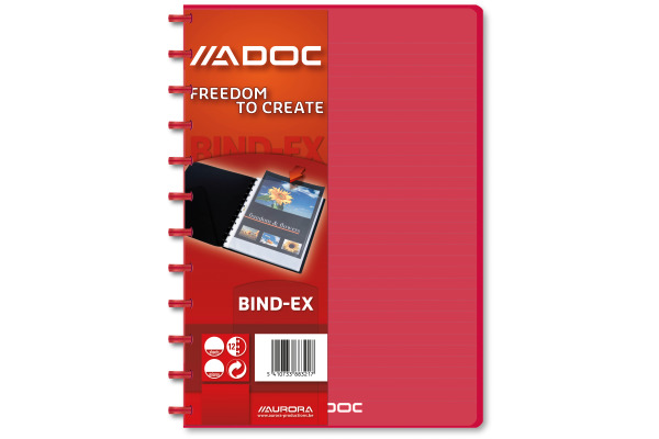 ADOC Sichtbuch PP transparent A4 5532.300 rot 30 Taschen