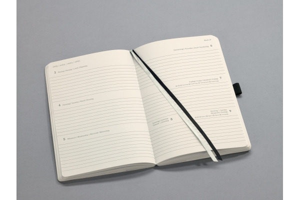CONCEPTUM Wochenkalender 2027 C2722 1W/2S schwarz 13.5x21cm