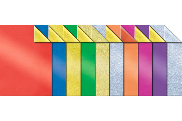 URSUS Bastelfolie Alu 23x33cm 8070099 90g, farbig ass. 10 Blatt