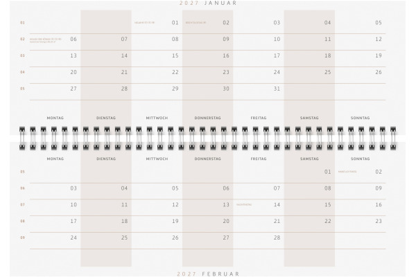 RIDOIDE Pultkalender Design Line 2027 703631102 1W/2S Monstera DE 29.7x10.5cm