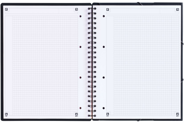 OXFORD Meetingbook International A4+ 100100362 schwarz, kariert 5mm 80 Blatt