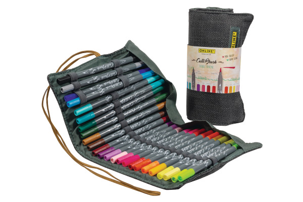 ONLINE Callibrush Pen Double Tip 81463 Roll Pouch, 24 Stück