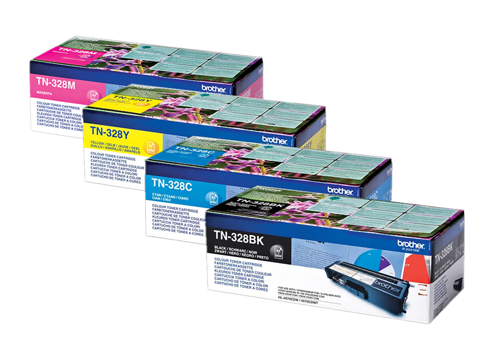 Original Brother Toner SET TN328/TN-328 Multipack / Set mit allen vier Farben