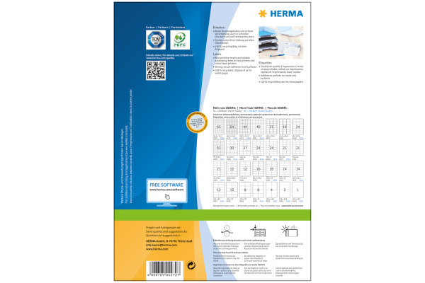 HERMA Etiketten PREMIUM 48.3x25.4mm 4272 weiss,perm. 4400 St./100 Bl.