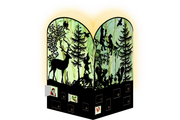 COPPENRAT Adventskalender 16.5x11.5cm 92998 Nostalgische Scherenschnitte