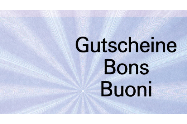 FAVORIT Geschenk-Gutscheine D/F/I 2059blau blau,20.5x10.5cm,Block à 25Bl.