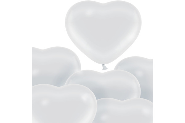 I AM CREA Ballons Herz 27cm 1000-1074 weiss 6 Stück