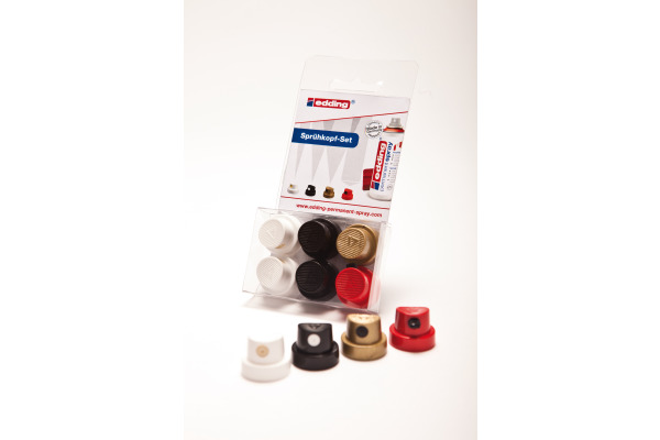 EDDING Sprühkopfset 5200-SET 4 Farben/6 Stück Blister