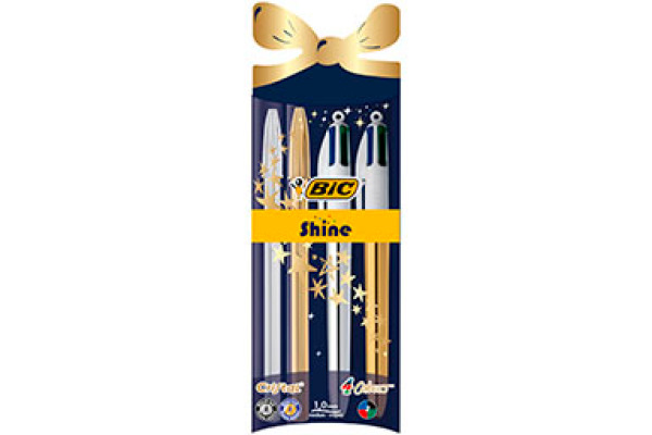 BIC Kugelschreiber Set Shine 933979 4 Colours 4 Stück