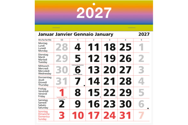 BIELLA Abreissblock Nr.15 2027 889015000 1M/1S farbig ML 19.8x20.5cm