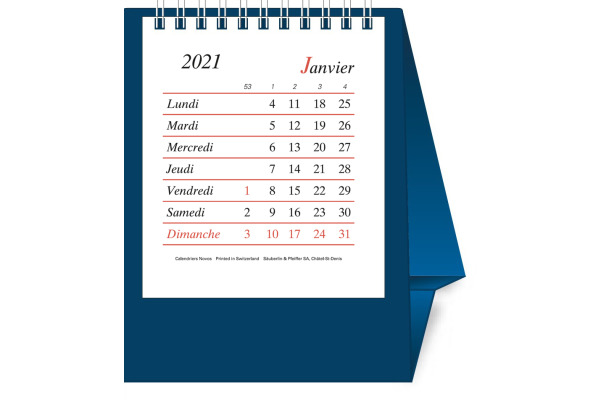 NOVOS Tischkal. Pro Bristol F. 2027 508042 1M/1S dunkelblau FR 11.5x14cm