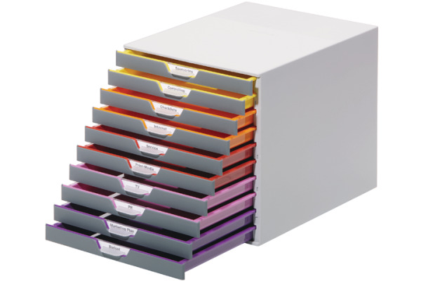 DURABLE Schubladenbox Varicolor 10 761027 grau/bunt 10 Schubl.