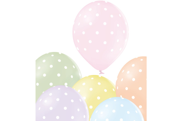 I AM CREA Ballons kleine Punkte 27cm 1000-1056 pastell 6 Stück
