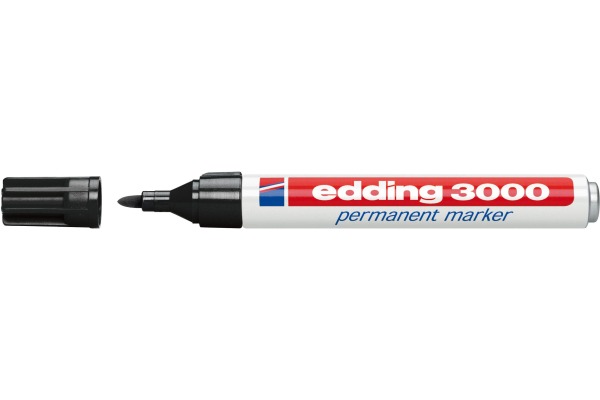 EDDING Permanent Marker 3000 1.5-3mm 3000-1 schwarz, 10 Stück