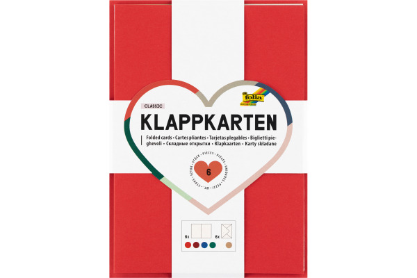FOLIA Klappkarten A6 150691 220g, Classic 6 Stück