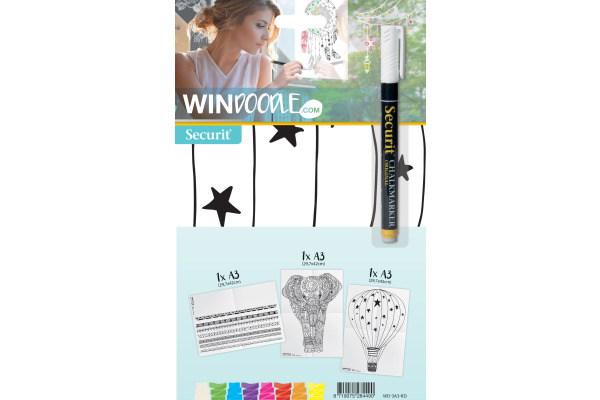SECURIT Fensterschablone WINDOODLE WD-3A3-KD A3 Kids 3 Stück