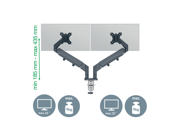 LEITZ Monitorarm ERGO 65370089 grau, dual