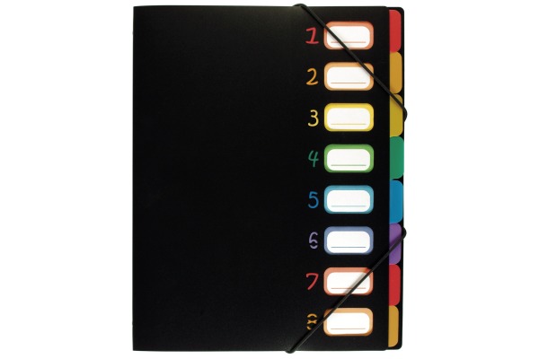 VIQUEL Pultmappe A4 998667-05 A4 1-8 schwarz/bunt