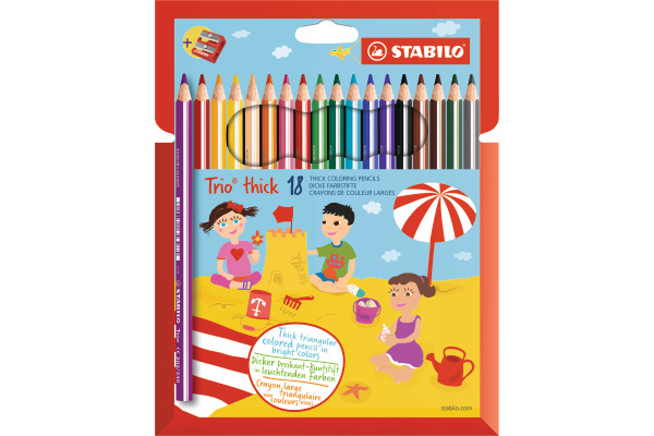 STABILO Farbstifte Trio 203/218 Etui, m. Spitzer 18 Stück