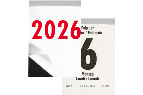 BIELLA Abreissblock Nr.4 2026 889004000 1T/1S sw/rot DE/FR 6.5x9.8cm