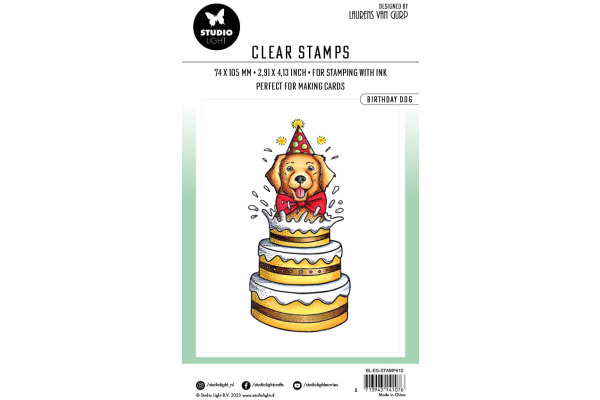 STUDIO LI Klarischtstempel Birthday Dog STAMP410 9.6x4.5x0.3cm