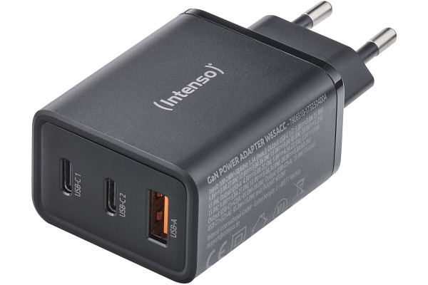 INTENSO Power Charger 65W GaN black 7806510 65W, 2 x USB-C 1 x USB-A