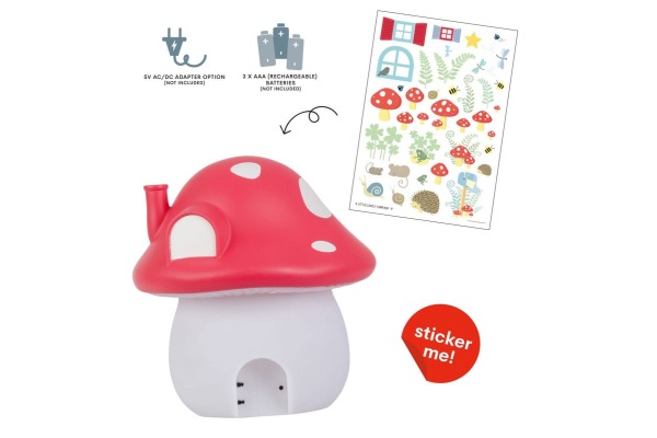 ALLC Nachtlicht mit Sticker NLMUMC24 Mushroom rot 17x19x17cm