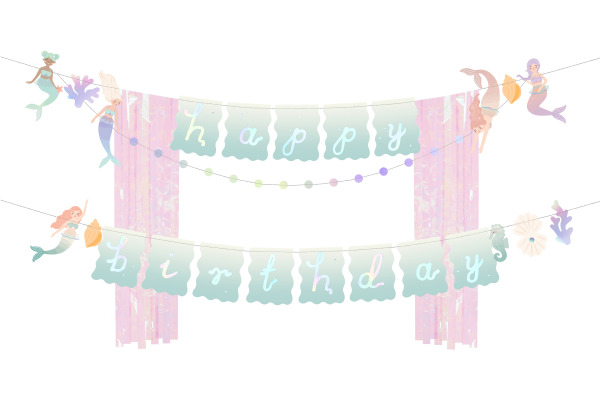 PARTYDECO Girlande Happy Bi. 130x100cm GRL123 Meerjungfrau, mix