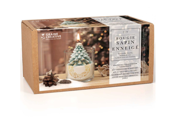 GRAINECRÉ DIY Kerzen Set GC-152063 verschneiter Tannenbaum