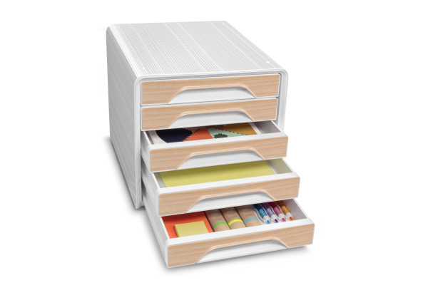 CEP Schubladenbox Smoove Silva 7-111 weiss/buche 5 Schubl.
